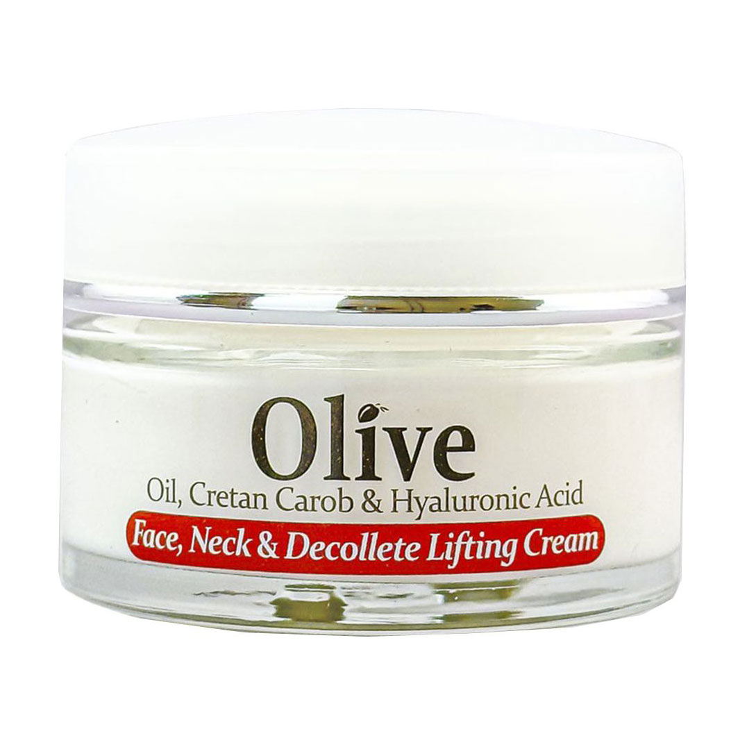Ліфтинг-крем для обличчя, шиї та декольте Madis HerbOlive Face, Neck &amp; Decollete Lifting Cream з оливковою олією, критським ріжковим горіхом та гіалуроновою кислотою, 50 мл